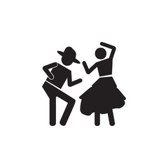 dancing couple icon. Dance elements. Premium quality graphic design icon. Simple love icon for websites, web design, mobile app, info graphics