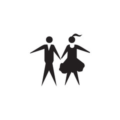 Fototapeta na wymiar dancing couple icon. Dance elements. Premium quality graphic design icon. Simple love icon for websites, web design, mobile app, info graphics