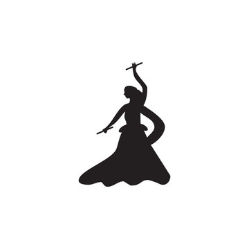 the silhouette of flamenco icon. Dance elements. Premium quality graphic design icon. Simple love icon for websites, web design, mobile app, info graphics