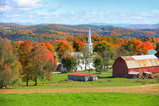 Autumn landscape at Peacham, Vermont