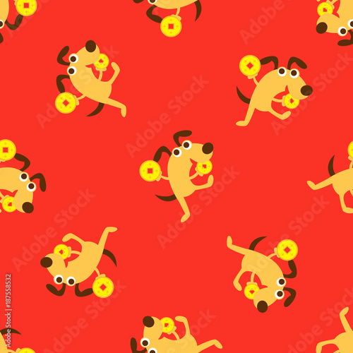 Chinese New Year Wallpaper Celebrate Year Of The Dog Stock Image