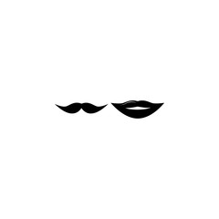 lips and mustaches icon. Lovers icon. Wedding element icon. Premium quality graphic design. Signs, symbols collection icon for websites, web design, mobile, info graphics