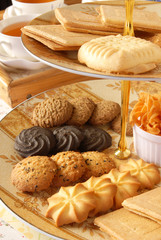 Tea and cookies on the table              