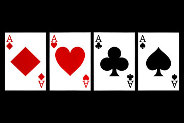 Gambling card on black background.