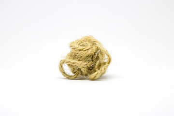 Natural fiber rope ball isolated on white background