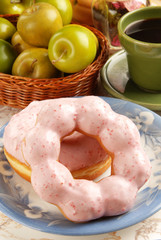 Delicious Strawberry  donut  on thetable