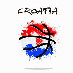 Flag of Croatia as an abstract basketball ball