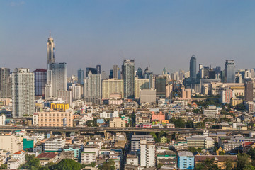 Cityscape and building of Bangkok in daytime, Bangkok is the capital of Thailand and is a popular tourist destination.