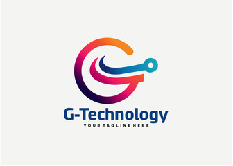 Letter G Tech Logo Template Design Vector, Emblem, Design Concept, Creative Symbol, Icon