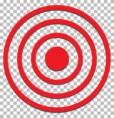 target isolated on transparent. target icon flat design style. target sign.