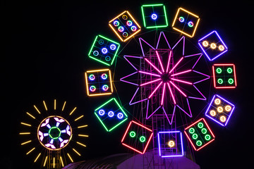 Colorful lights like flowers.