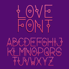 Decorative letters love the alphabet with a heart letters uppercase
