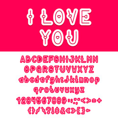 Decorative letters love the alphabet with a heart letters full symbol and numbers