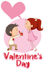 Velentine card template with boy and diamond ring