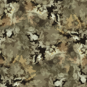 Seamless camouflage abstract pattern in forest colors