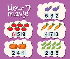 Worksheet template for counting how many
