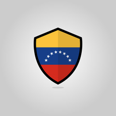 Obraz premium Venezuelan Flag Flat Vector Shield Badge