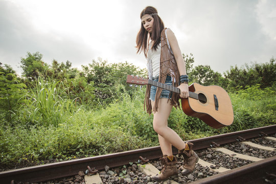 Young asian musician