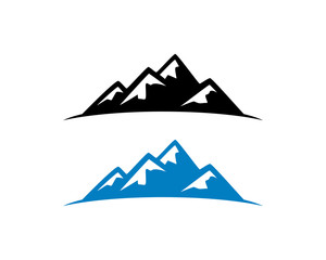 Black and Blue Mountain Illustration Symbol Logo Vector