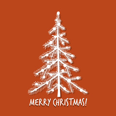 Christmas tree, greeting card for your design