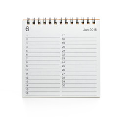 Minimal desk calendar 2018 isolated