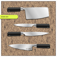 Vector set of knives