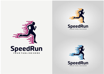 Speed Run Logo Template Design Vector, Emblem, Design Concept, Creative Symbol, Icon