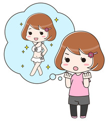 ダイエットを決意する女性