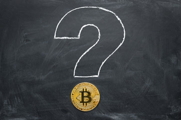 Bitcoin gold on the Board with a question mark.