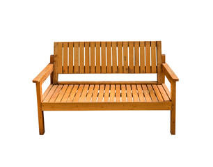 wooden chair or wood bench isolated on white background