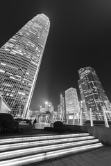 Modern office building and skyline of Hong Kong City at night - 187569502