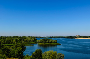 Fototapeta premium View on a river Dnieper on summer