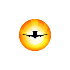 vector orange flat avaition service icon