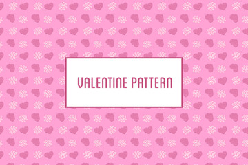 Vector hearts and flowers pattern. Design of hand drawn objects for St. Valentine's day, wedding