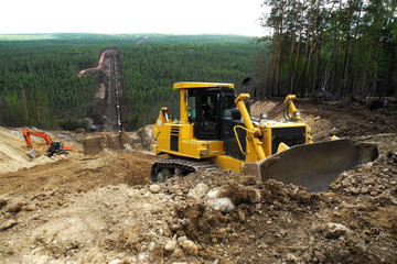Construction site of oil pipeline
