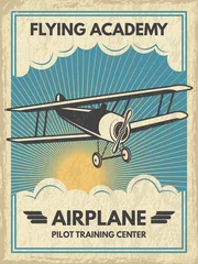 Poster Vintage aircaft poster. Vector illustration © ONYXprj