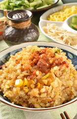 Close-up of typical Chinese fried rice      