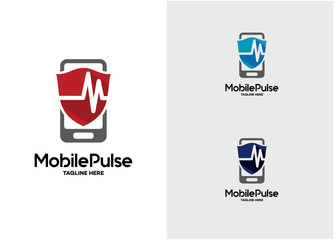 Mobile Pulse Logo Template Design Vector, Emblem, Design Concept, Creative Symbol, Icon