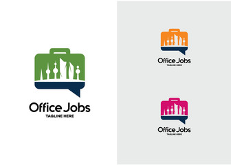 Skyline Office Jobs Logo Template Design Vector, Emblem, Design Concept, Creative Symbol, Icon