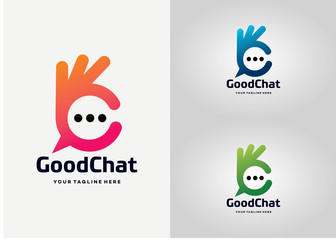 Good Chat Logo Template Design Vector, Emblem, Design Concept, Creative Symbol, Icon