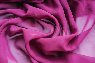 Obraz premium Pink chiffon fabric for background or texture.