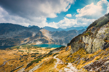 Fototapeta premium Five lakes valley in High Tatra Mountains, Poland