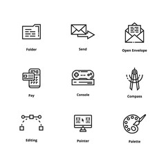 9 user interface line icon