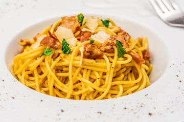 Italian spaghetti carbonara