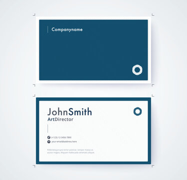 Business card template for commercial design on white background. vector illustration
