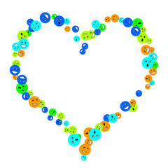 Vector Confetti Background Pattern. Element of design. Colored emoticons on a white background