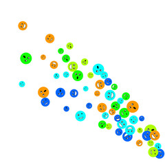 Vector Confetti Background Pattern. Element of design. Colored emoticons on a white background