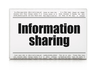 Information concept: newspaper headline Information Sharing on White background, 3D rendering