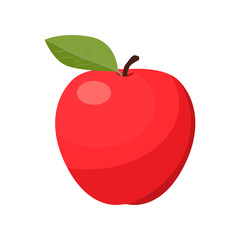 Apple fruit icon. Organic nutrition healthy food. Hand draw illustration. Apple Isolated on white background.