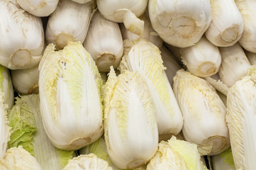 cabbage on a white wood.